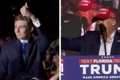 Barron Trump makes debut at his father's Rally for President