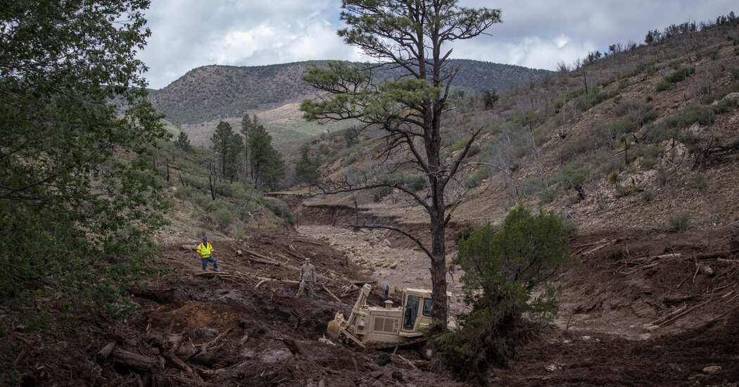 Debris flows after wildfires in New Mexico threaten towns