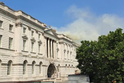 A fire breaks out in London's Somerset House, home to priceless works by Van Gogh and Cezanne