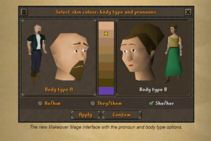 Old School RuneScape removes male and female from character creator, adds mandatory pronouns