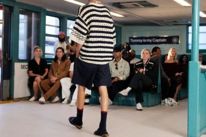 Hilfiger goes completely nautical for Fashion Week, with a runway show on the former Staten Island Ferry boat