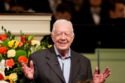 Jimmy Carter receives the Holbrooke Prize from the Dayton Literary Peace Prize Foundation