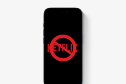 Iphone med överkorsad Netflix-logo