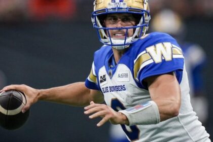 QB Zach Collaros back at practice for Winnipeg Blue Bombers after leaving last game - Winnipeg